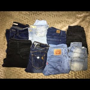 8 pairs of brand jeans sizes 00-0